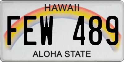 HI license plate FEW489