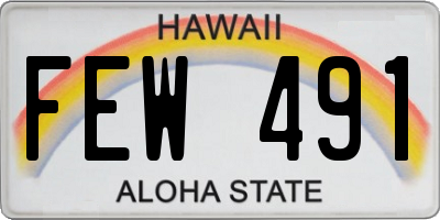 HI license plate FEW491