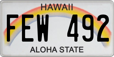 HI license plate FEW492