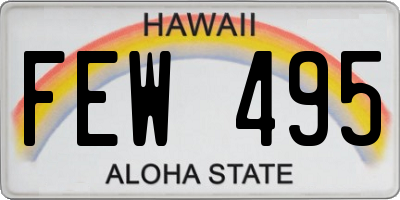 HI license plate FEW495