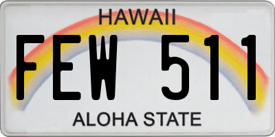 HI license plate FEW511