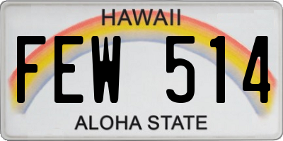 HI license plate FEW514