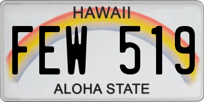 HI license plate FEW519