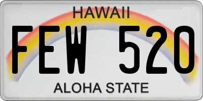 HI license plate FEW520