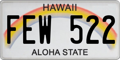HI license plate FEW522