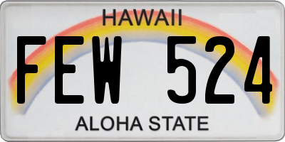 HI license plate FEW524