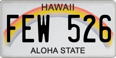 HI license plate FEW526