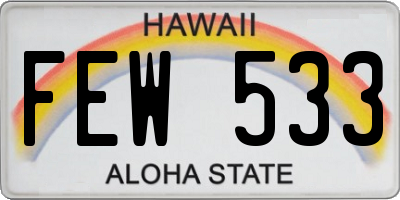 HI license plate FEW533