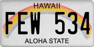HI license plate FEW534