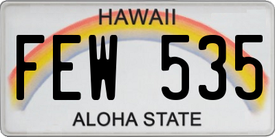HI license plate FEW535