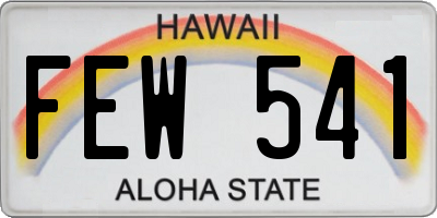 HI license plate FEW541
