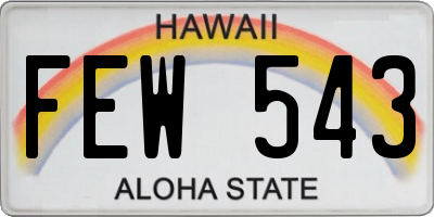 HI license plate FEW543