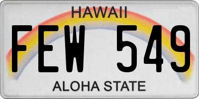 HI license plate FEW549
