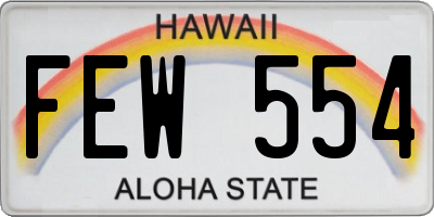 HI license plate FEW554