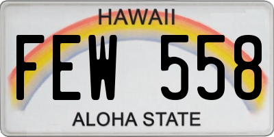 HI license plate FEW558