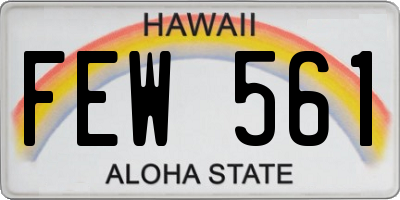 HI license plate FEW561