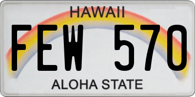 HI license plate FEW570