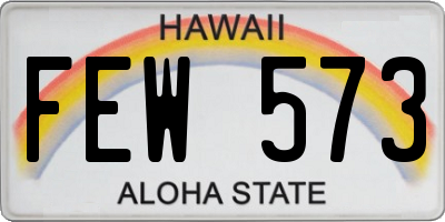 HI license plate FEW573