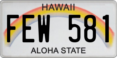 HI license plate FEW581