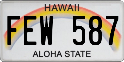 HI license plate FEW587
