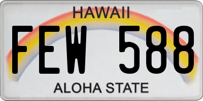 HI license plate FEW588