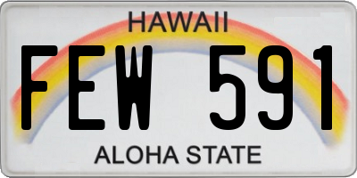 HI license plate FEW591