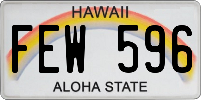 HI license plate FEW596