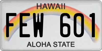 HI license plate FEW601