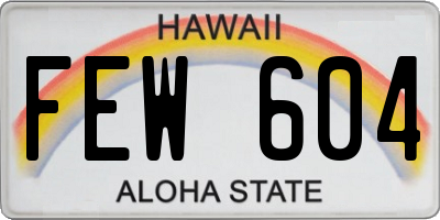 HI license plate FEW604