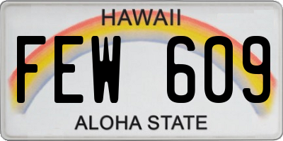 HI license plate FEW609