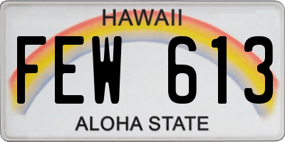 HI license plate FEW613