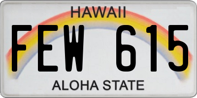 HI license plate FEW615