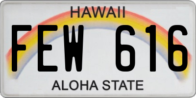 HI license plate FEW616