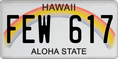 HI license plate FEW617