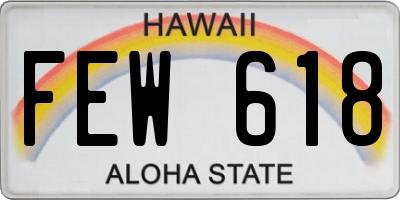 HI license plate FEW618