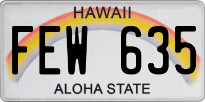 HI license plate FEW635