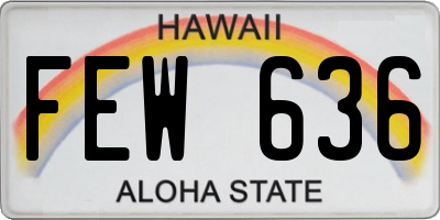 HI license plate FEW636