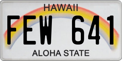 HI license plate FEW641