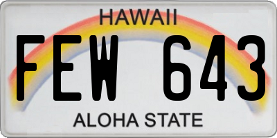 HI license plate FEW643