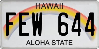 HI license plate FEW644