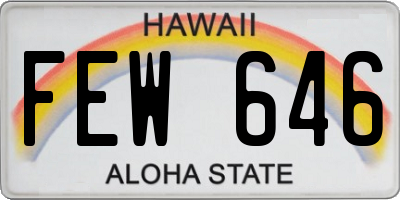 HI license plate FEW646