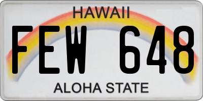 HI license plate FEW648