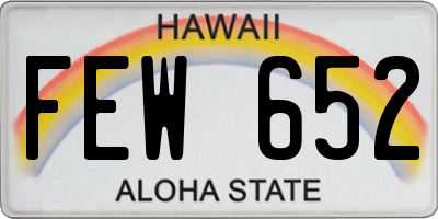 HI license plate FEW652