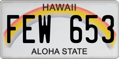 HI license plate FEW653