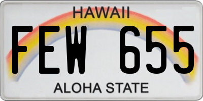 HI license plate FEW655