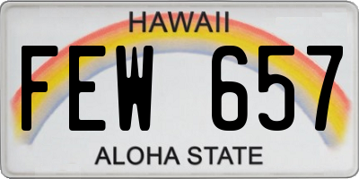HI license plate FEW657