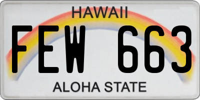 HI license plate FEW663