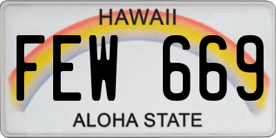HI license plate FEW669