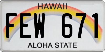 HI license plate FEW671