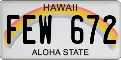 HI license plate FEW672